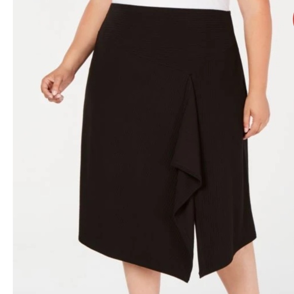 Calvin Klein Dresses & Skirts - NWT- Size 1X, Black, Calvin Klein, Ruffled Slit Skirt